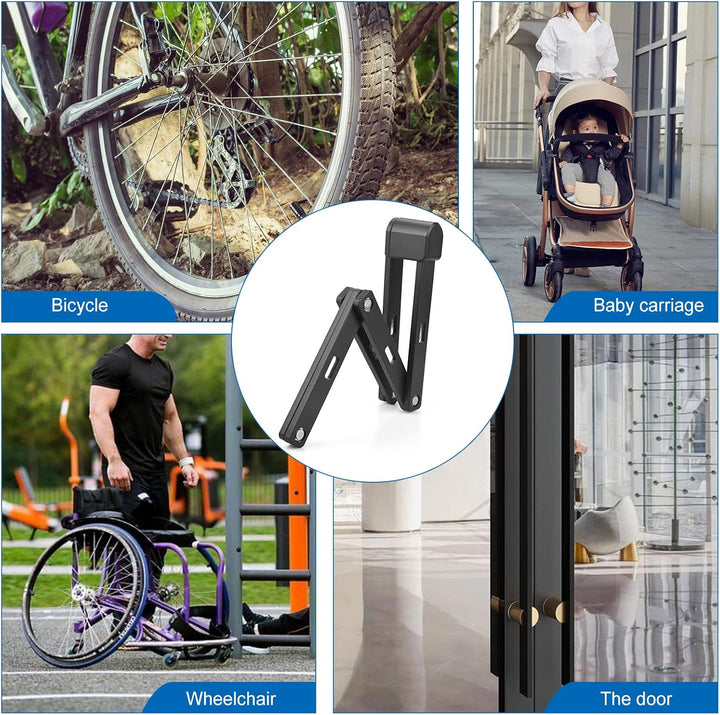 Faltschloss, Faltschloss Fahrrad mit Halterung inkl 2 Schlüssel & 1 Schlüsselring Fahrradschloss aus