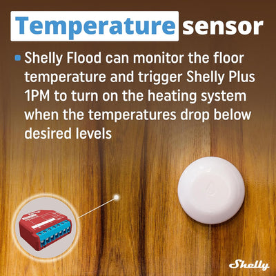 Shelly Hochwasser | Kabelloser Flutsensor mit Temperaturmessung | Hausautomation | iOS Android App |