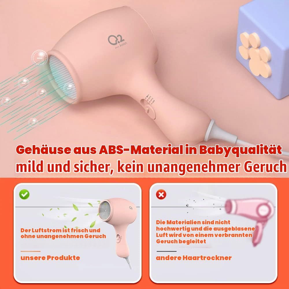 Lotvic Kinderfön, 550W Miniföhn für Mädchen, Föhn für Kinder, Kinder Föhn mit 3 Temperatur, Reiseföh