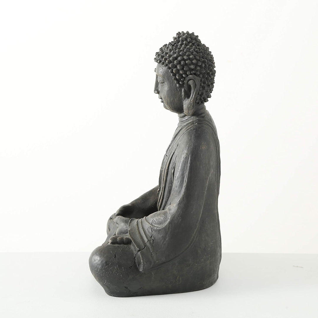 Boltze Buddha Figur sitzend (Höhe 40 cm, Statue aus Kunstharz, Feng-Shui Deko, Dekoration / Geschenk