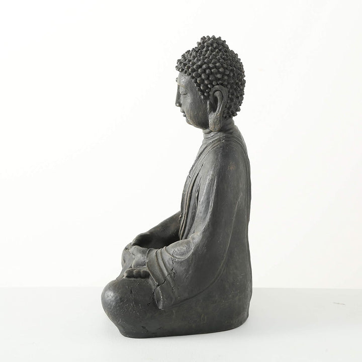 Boltze Buddha Figur sitzend (Höhe 40 cm, Statue aus Kunstharz, Feng-Shui Deko, Dekoration / Geschenk