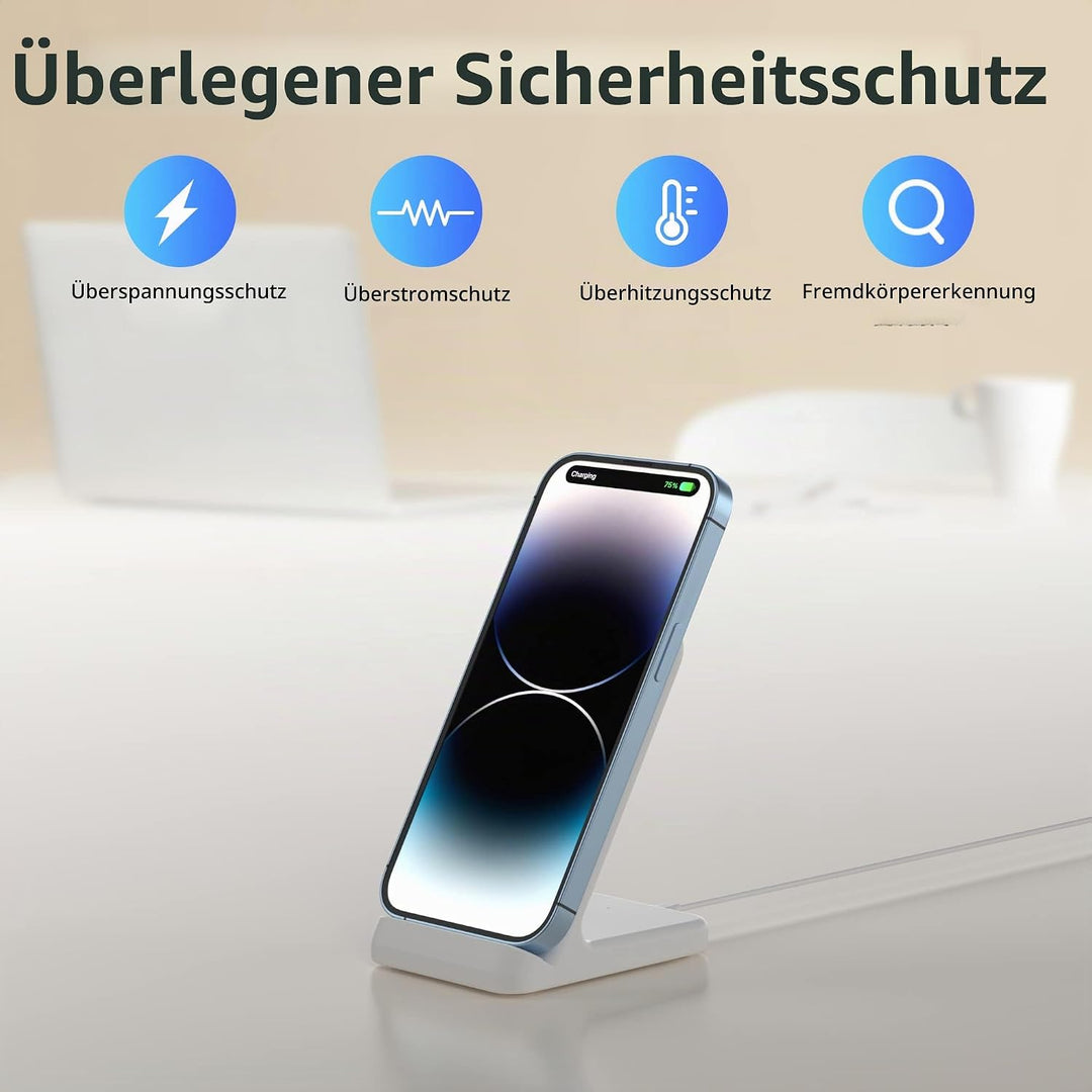 Wireless Charger, Zestiq 15W Induktive Ladestation Handy Ständer, Schnelles Kabelloses Ladegerät für