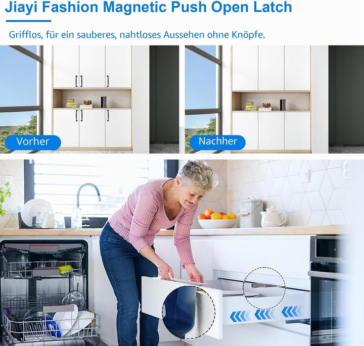 Push to Open Türöffner Jiayi 10 Stück Drucktüröffner Schrank Push Open Magnet Tip On für Türen Besch