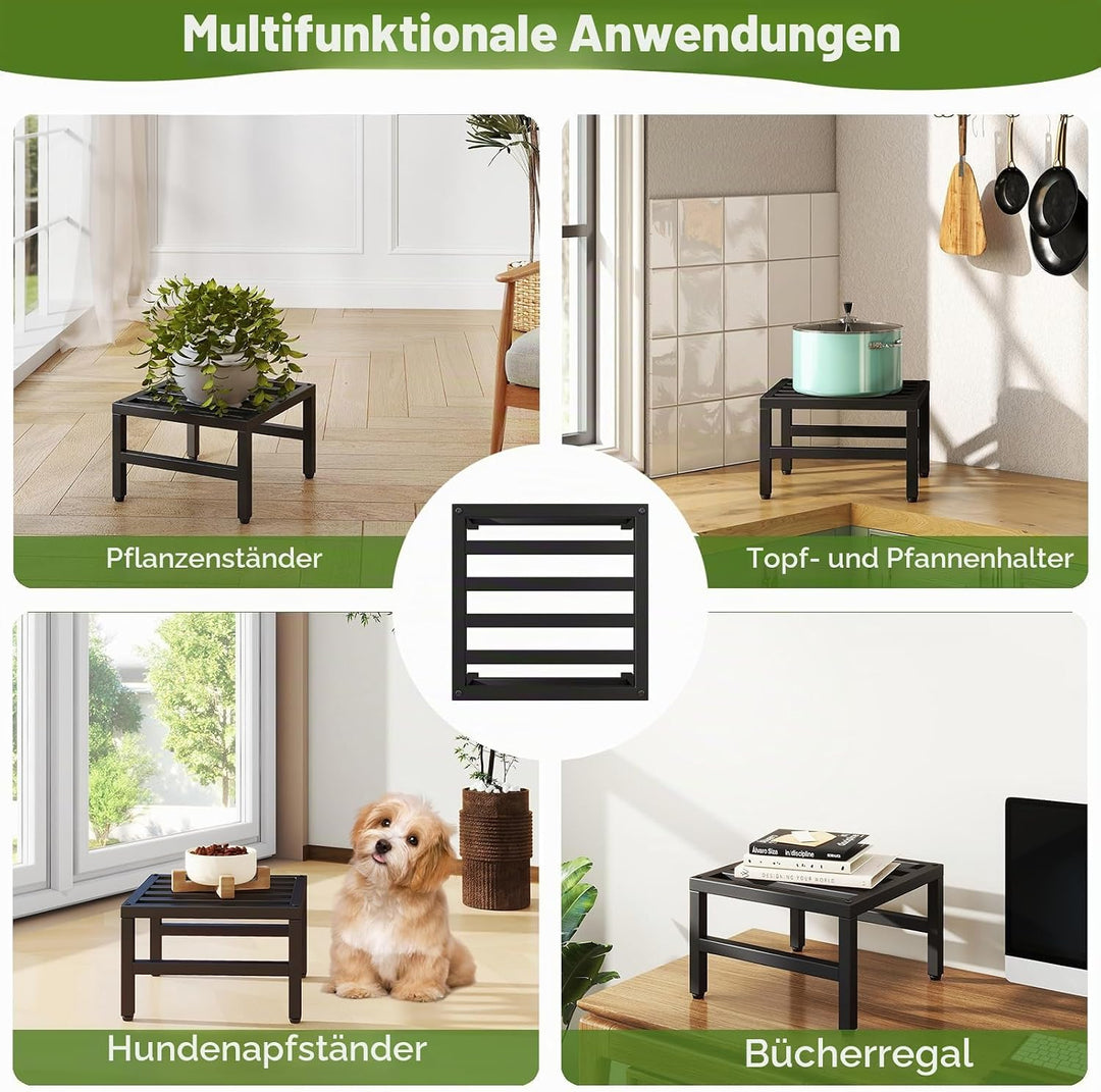 IBUYKE 2 Stück Metall Pflanzenständer für Innen Aussen, 30cm Heavy Duty Kleiner Blumentopfständer, M