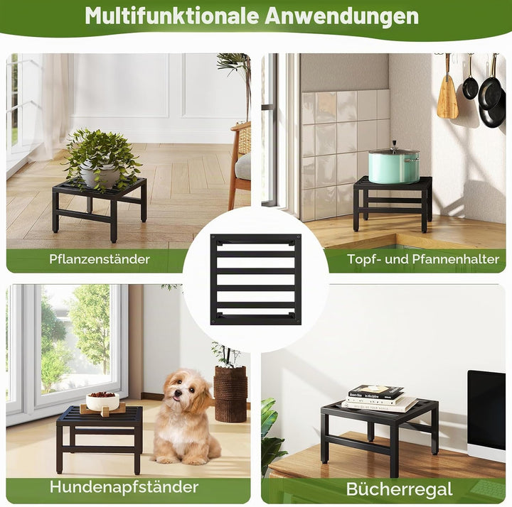 IBUYKE 3 Stück Metall Pflanzenständer für Innen Aussen, 30cm Heavy Duty Kleiner Blumentopfständer, M