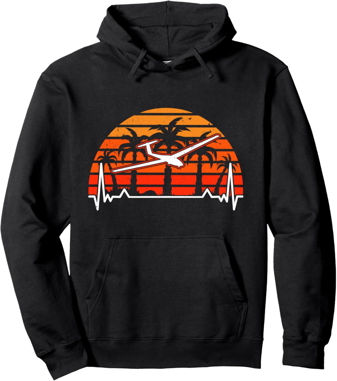 Segelflugzeug Herzschlag Sunset Kunstflug Segelflieger Pullover Hoodie