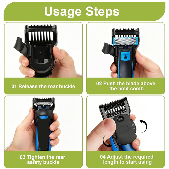 14-in-1 Verstellbarer Trimmaufsatz (0,4-10 mm) für Philips OneBlade, Präziser Ersatzklinge Aufsatz f
