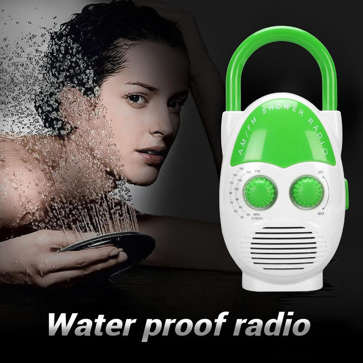 Tragbares AM -FM -Duschradio, IPX5 Wasserdehnung Badezimmerradio mit Eingebauter Lautsprecher, Einst