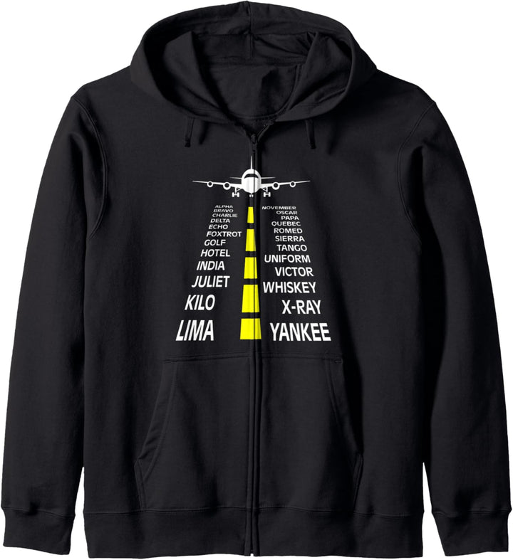 Flugzeug Pilotenalphabet Pilot Fliegen Flug Xmas Geschenk Kapuzenjacke