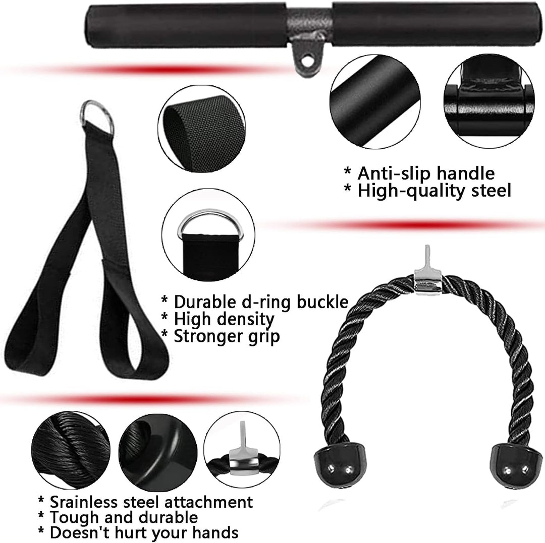 Favuit Kabelzug Fitness Kabel Latzug Unterarmtrainer Set, Gym Arm-Krafttraining Trizeps Seil Gewicht