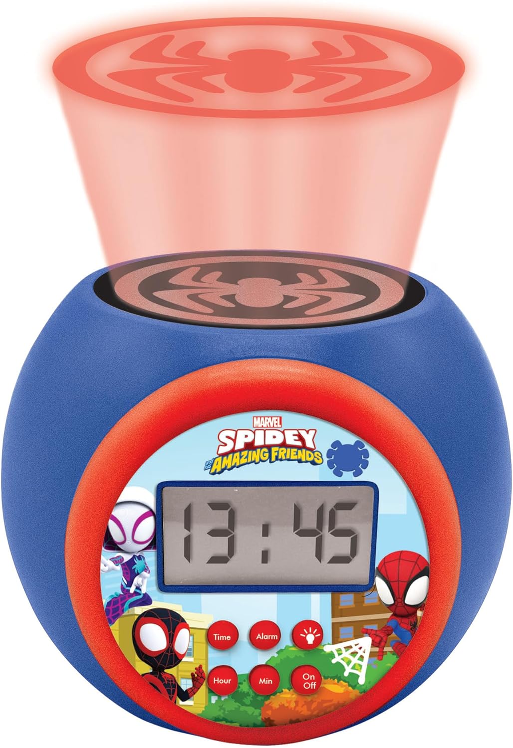Lexibook, Spidey und Seine Super-Freunde, Projektionswecker mit Schlummerfunktion und Alarmfunktion,