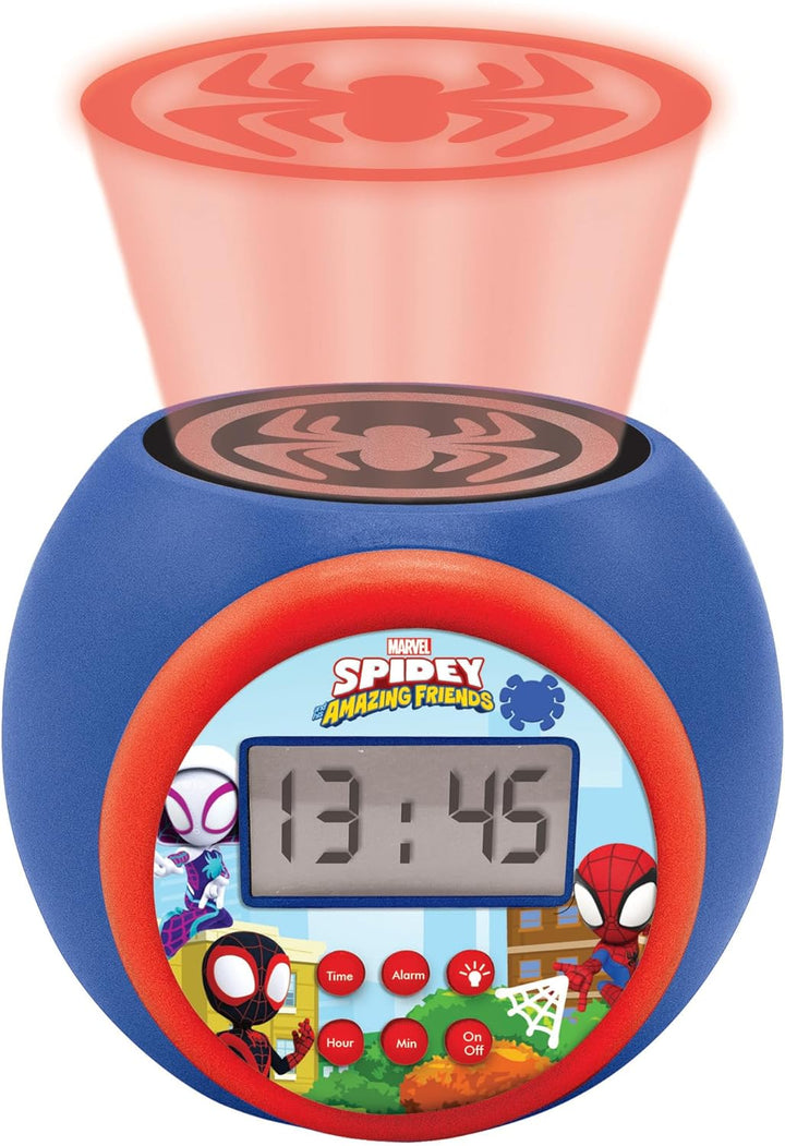 Lexibook, Spidey und Seine Super-Freunde, Projektionswecker mit Schlummerfunktion und Alarmfunktion,