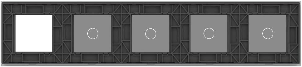 LIVOLO Nur Glasblende 5 Fach für Lichtschalter und Steckdose VL-C7-C1/C1/C1/C1/SR-15 Grau