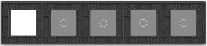 LIVOLO Nur Glasblende 5 Fach für Lichtschalter und Steckdose VL-C7-C1/C1/C1/C1/SR-15 Grau