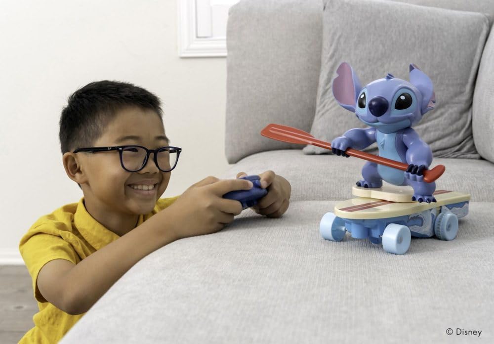 Jada Disney Stitch Surfer – Charakter dreht Sich um 360 ° – aufsteht von alleine – offiziell lizenzi