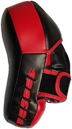 S.B.J - Sportland Handpratzen | Trainings Pratzen | Handmitt schwarz-rot Curved, Lieferung paarweise