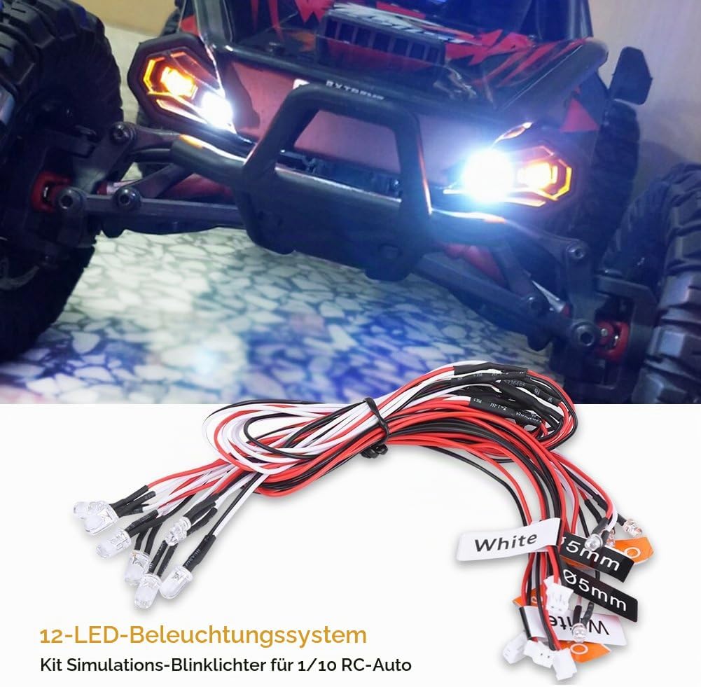 12-LED Auto Licht, Montieren Beleuchtung System Kit für 1/10 RC Auto, LKW, Crawler, Modelle, Spielze