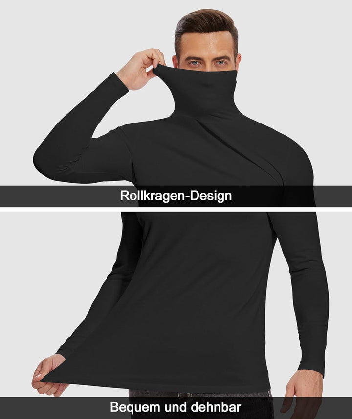 SIHOHAN Herren Rollkragenshirt Basic Rollkragenpullover - Slim fit Langarmshirt Innenfleece Thermoun
