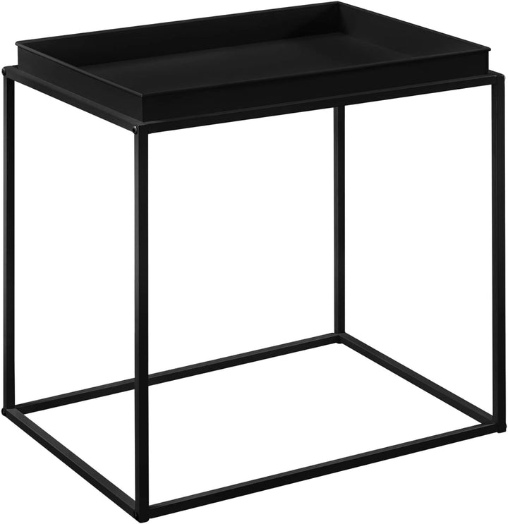 [en.casa] 2er Set Tabletttisch Schwarz mit Abnehmbaren Servierplatten Beistelltisch Set Serviertisch