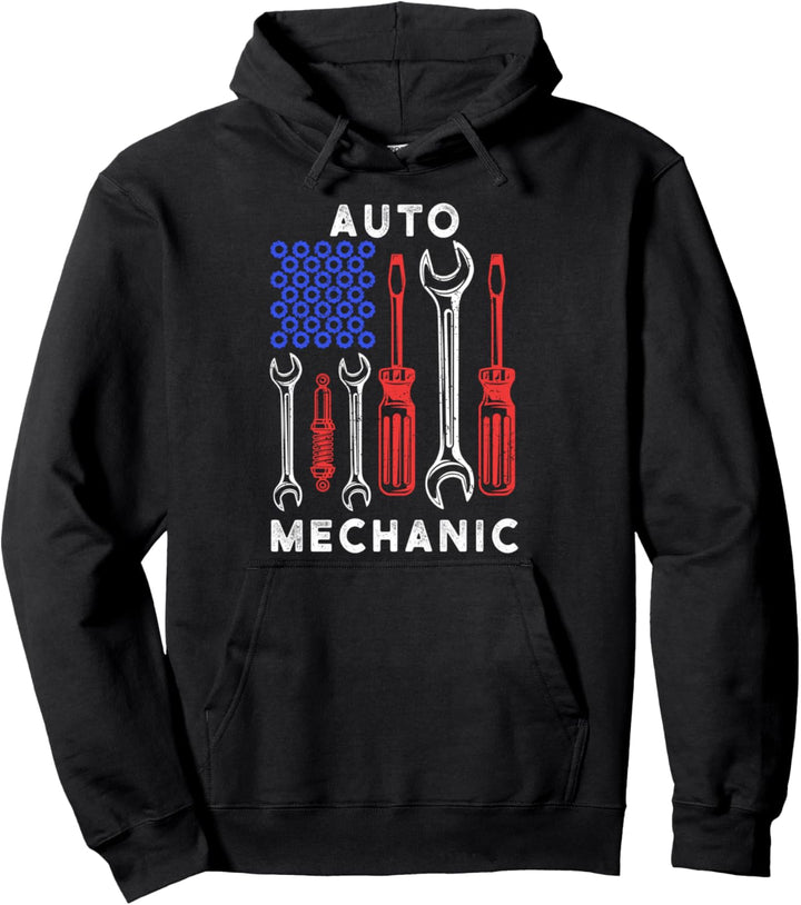 USA Amerikanische Flagge Schraubenschlüssel KFZ Geschenk Pullover Hoodie