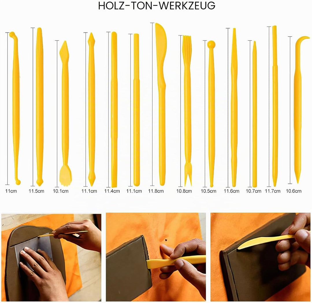 FAMKEEP Modellierwerkzeug,55 Stück Ton Werkzeug,Carving Tools Clay Keramik Sculpting Ton Werkzeug mi