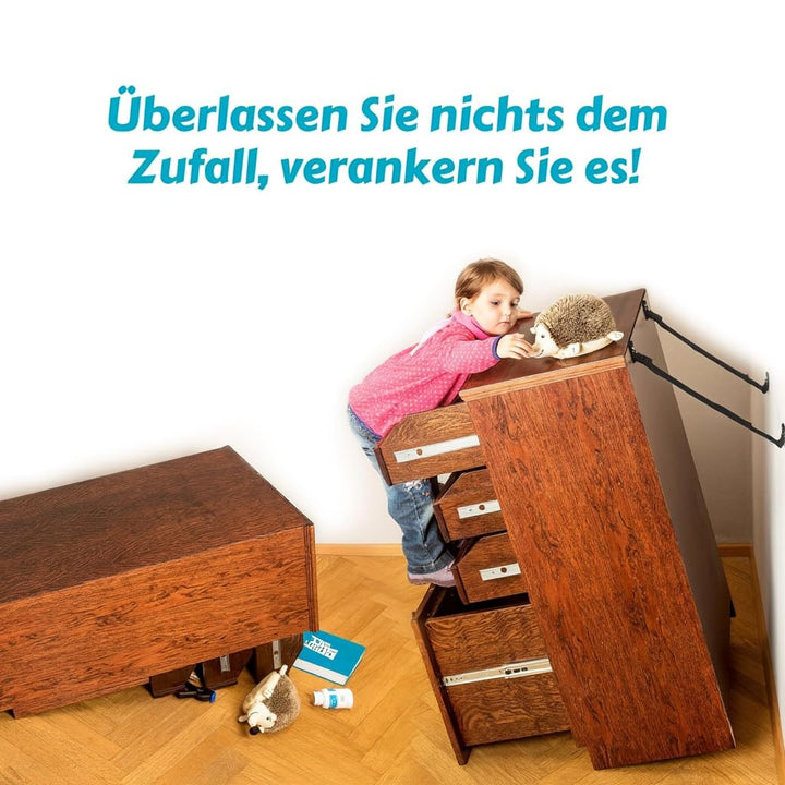 Boxiki kids Ankerriemen für Fernseher und Möbel, Kippschutz, für Kindersicherheit, 4 Paar, Sicherhei