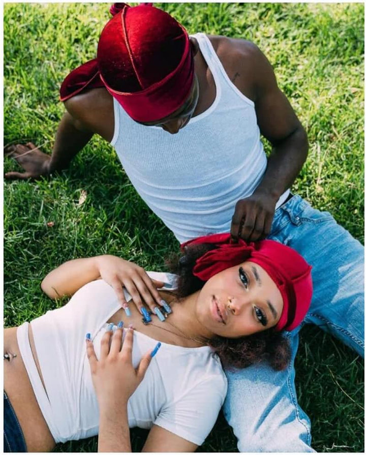 Durags Doo Rag Dew Rags für Herren, 360 Wellen, Samt, Durags, Kopfbedeckung, Totenkopfmütze, Kopfbed