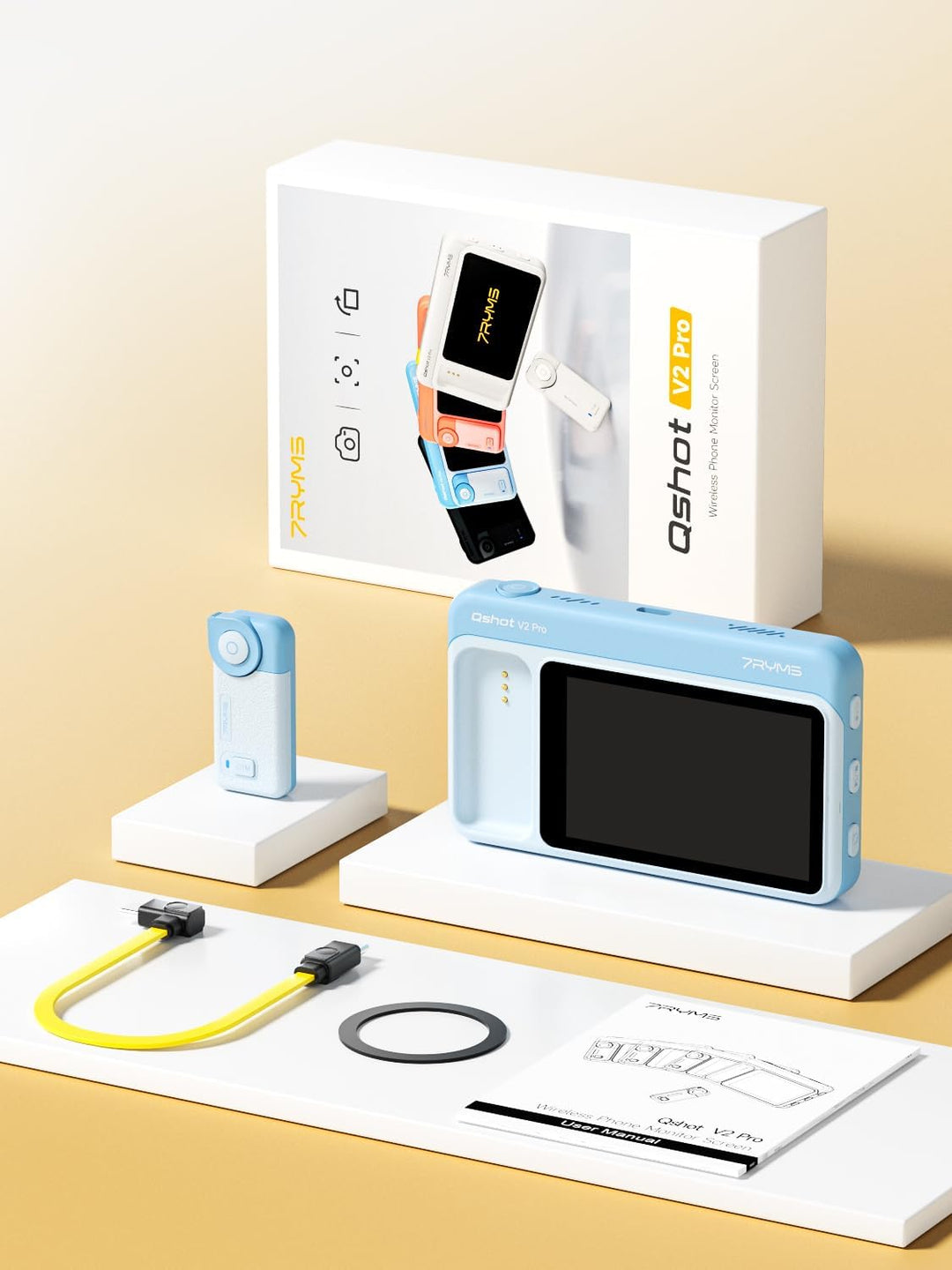 7RYMS Qshot V2 Pro Selfie Monitor, Magnetischer Smartphone Rückkamera Bildschirm für iPhone & Androi