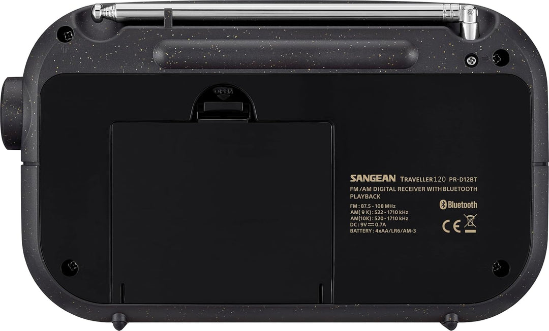 PR-D12BT Black (Traveller 120) UKW Kofferradio wiederaufladbar