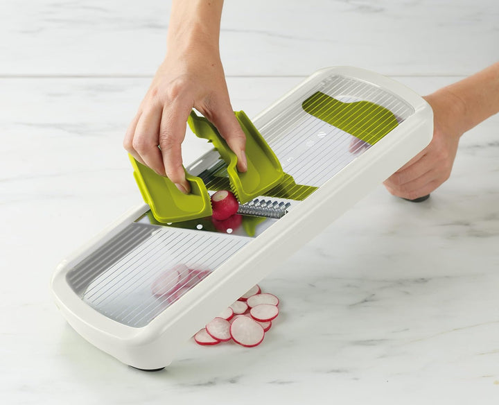 Joseph Joseph Multi-Grip Küchen Mandoline, Verstellbar Frucht Gemüseschneider und zwiebelschneider,