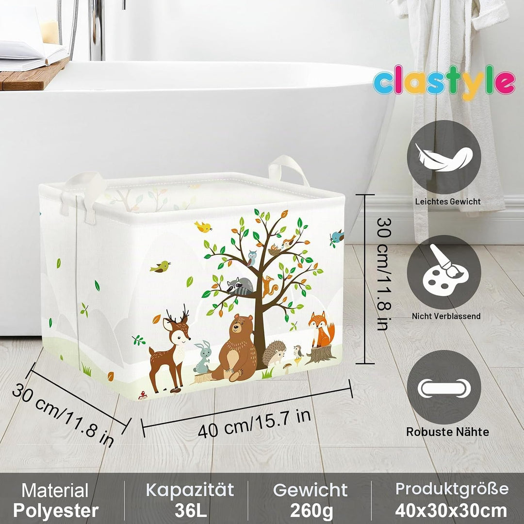 Clastyle Safari Tier Bär Fuchs Baum Würfel Aufbewahrungskorb Weiss Kaninchen Vogel Wasserdicht Recht
