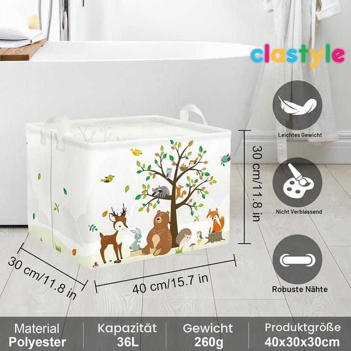 Clastyle Safari Tier Bär Fuchs Baum Würfel Aufbewahrungskorb Weiss Kaninchen Vogel Wasserdicht Recht