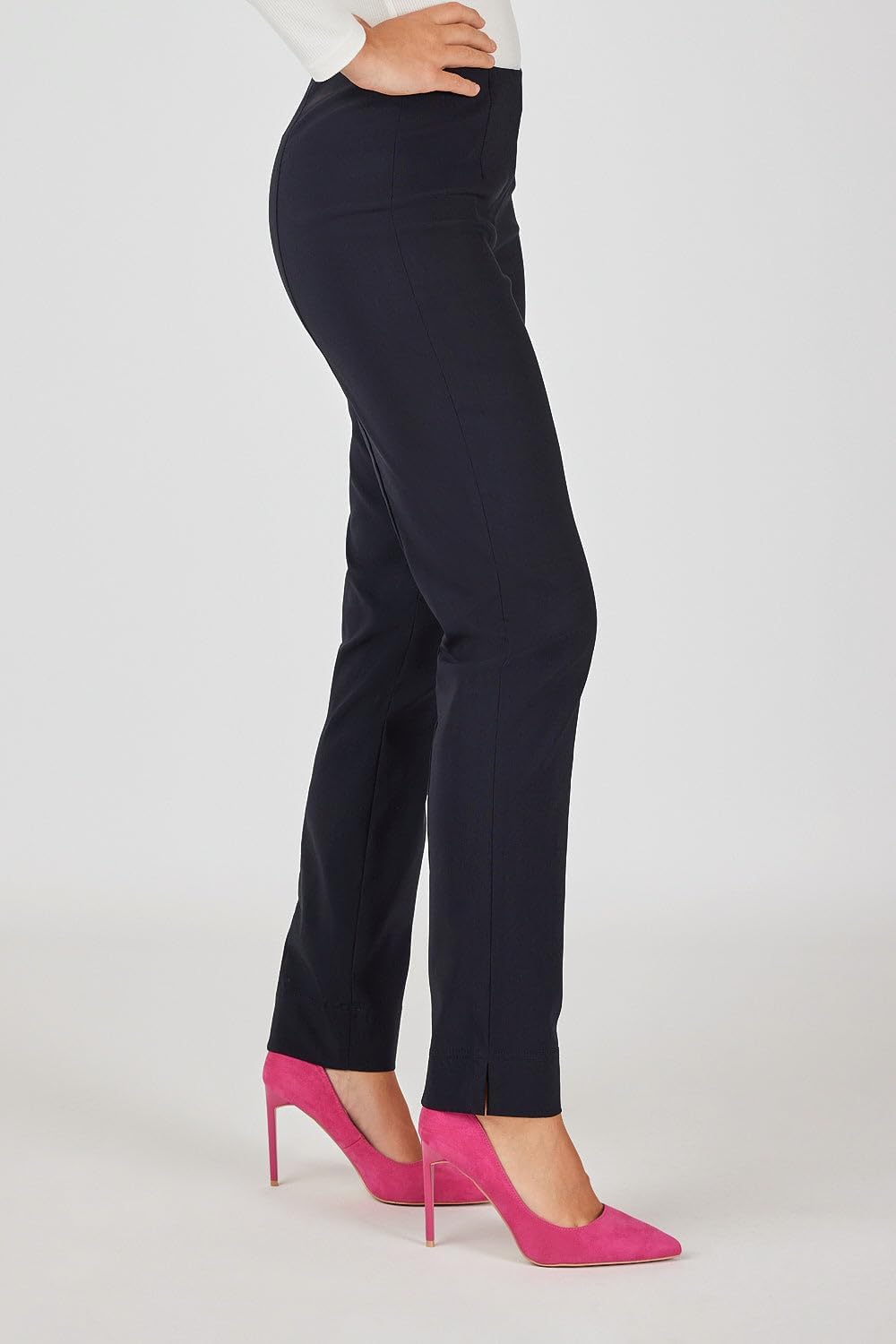 Robell Style Marie - Stoffhose Damen high Waist - Damenhose Power Stretch - Bengaline Stoff Hose mit