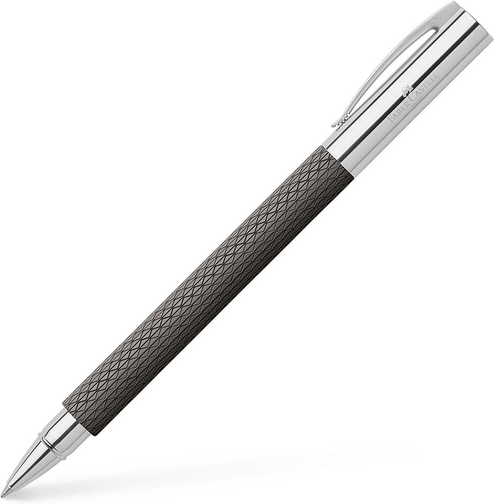 Faber-Castell 147056 - Rollerball Ambition Edelharz, schwarz sand , 1 Stück Black Sand Tintenroller,