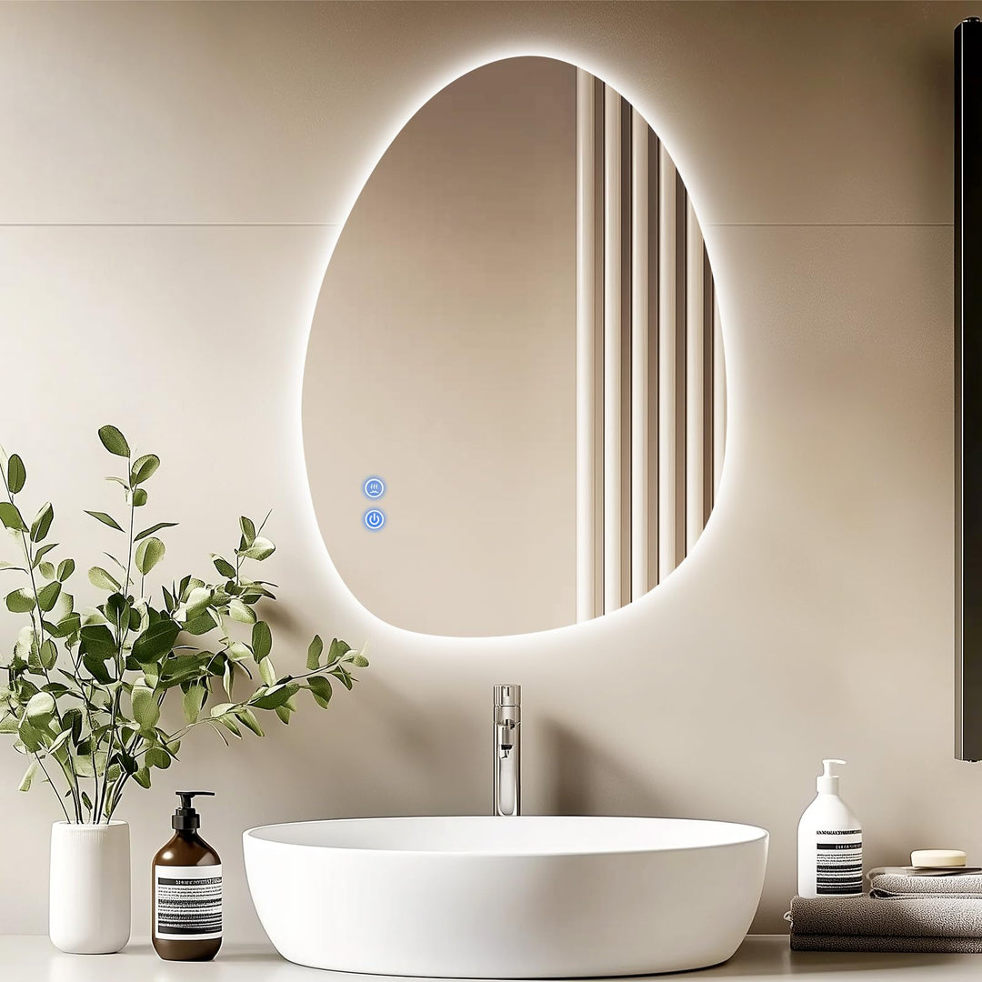 Trintion LED Badspiegel mit Beleuchtung Badezimmer Wandspiegel | Badezimmerspiegel Anti-Beschlag mit