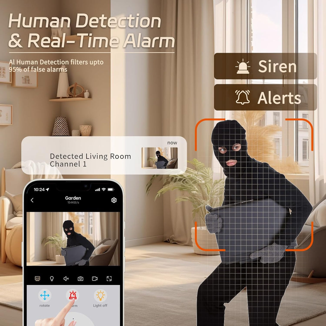 Überwachungskamera für den Innenbereich, 5G und 2,4 G WiFi-Überwachungskameras für Zuhause, 360°-Bab
