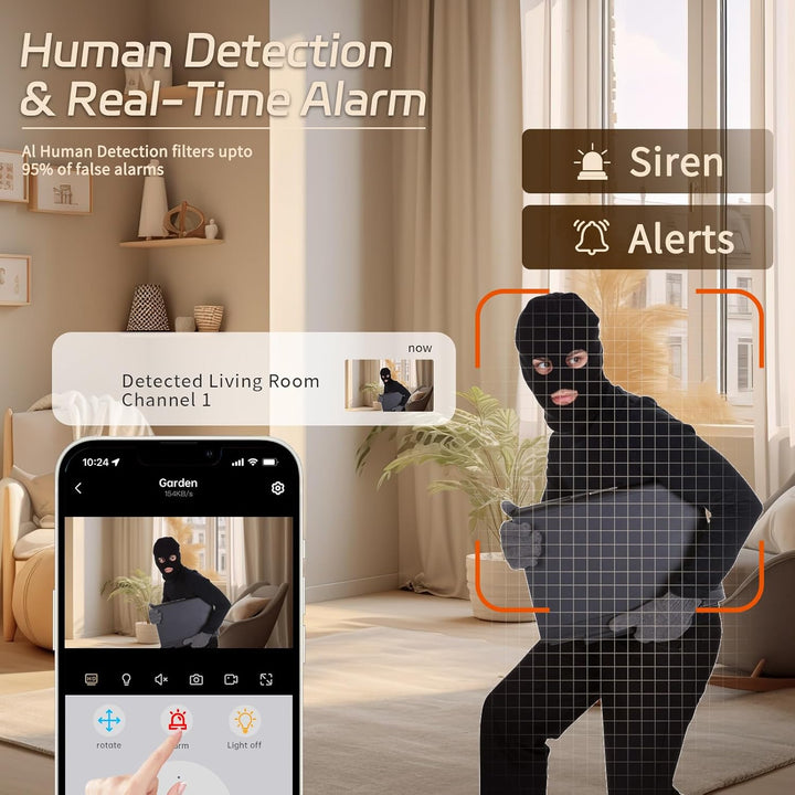 Überwachungskamera für den Innenbereich, 5G und 2,4 G WiFi-Überwachungskameras für Zuhause, 360°-Bab