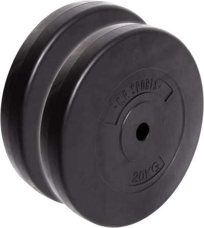 C.P.Sports Hantelscheiben 30mm | Paare 0,5KG bis 20KG oder Sets 26KG / 52KG | Kunststoff mit Zementf