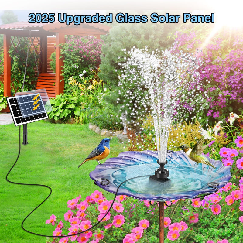 SZMP Solar Springbrunnen für aussen 2023 Upgraded,3.5W Solar Teichpumpe mit 8 DIY Effekte,16.4ft Net