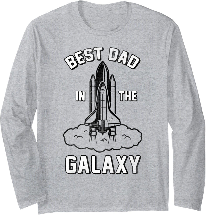 NASA Best Dad In The Galaxy Shuttle Lift-Off Text Langarmshirt