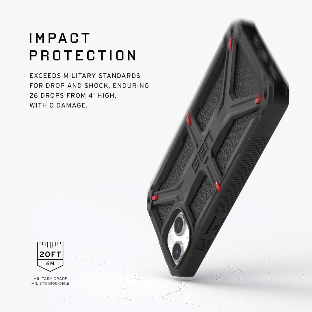 URBAN ARMOR GEAR Monarch Schutzhülle kompatibel mit Apple iPhone 15 Plus Hülle [Wireless Charging ko