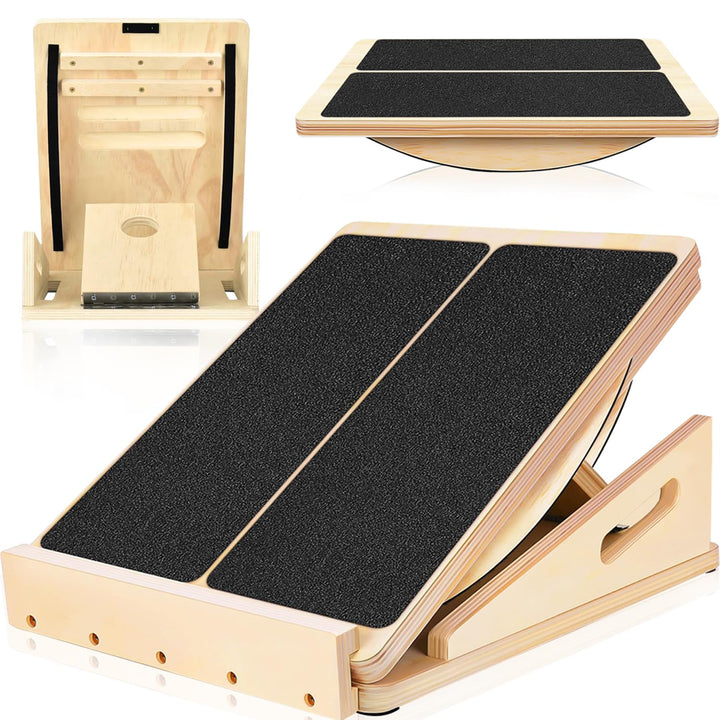 Schrägbrett, Verstellbar Balance Board Erwachsene, Rutschfestes Wadendehner Fusstrainer Heimtraining