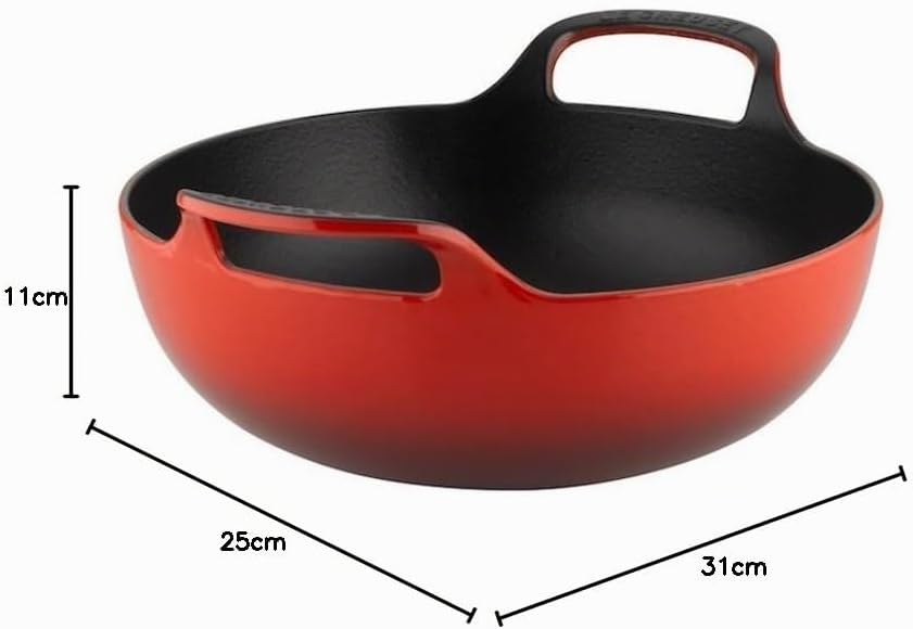Le Creuset Balti Dish aus Gusseisen, 24 cm, 2,7 Liter, Kirschrot, 20142240600460, Kirschrot