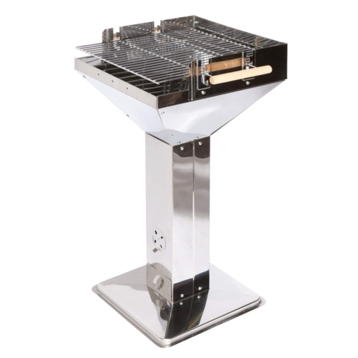 tepro Holzkohle-Säulengrill Vista (Trichtergrill), Edelstahl, Belüftungssystem, komfortable Arbeitsh