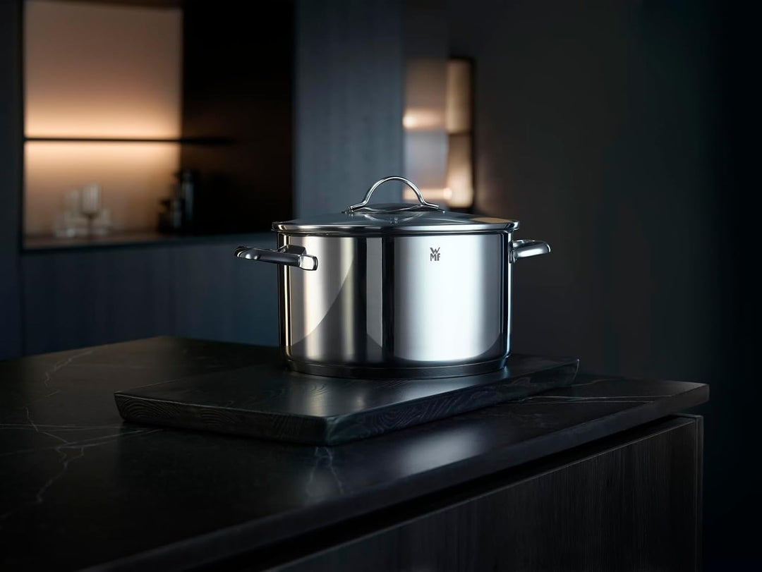 WMF Aparto Vorteils Topfset Induktion 6-teilig, Kochtopf Set mit Glasdeckel, Cromargan Edelstahl pol