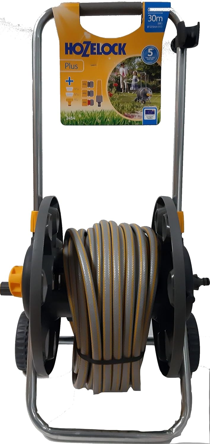 HOZELOCK - Plus Schlauchwagen 30M (Ø 12,5mm) montiert: Maximale Kapazität von 60 M, Robuster Rahmen