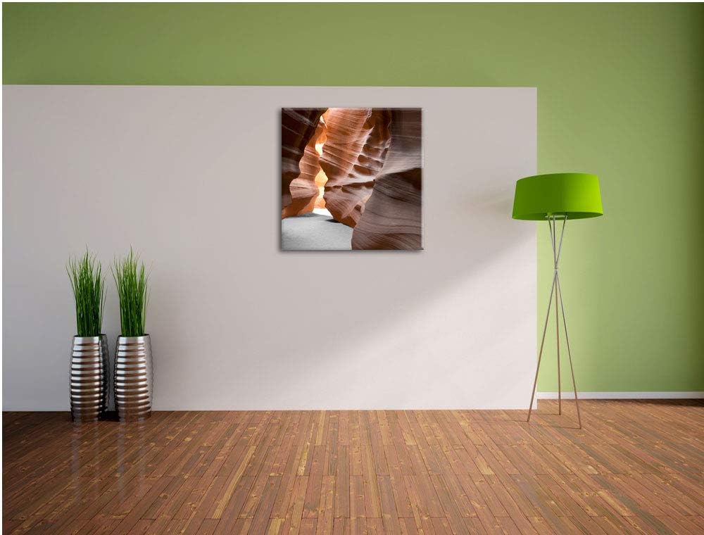 Pixxprint Durchgang im Antelope Canyon als Leinwandbild/Grösse: 70x70 cm/Wandbild/Kunstdruck/fertig