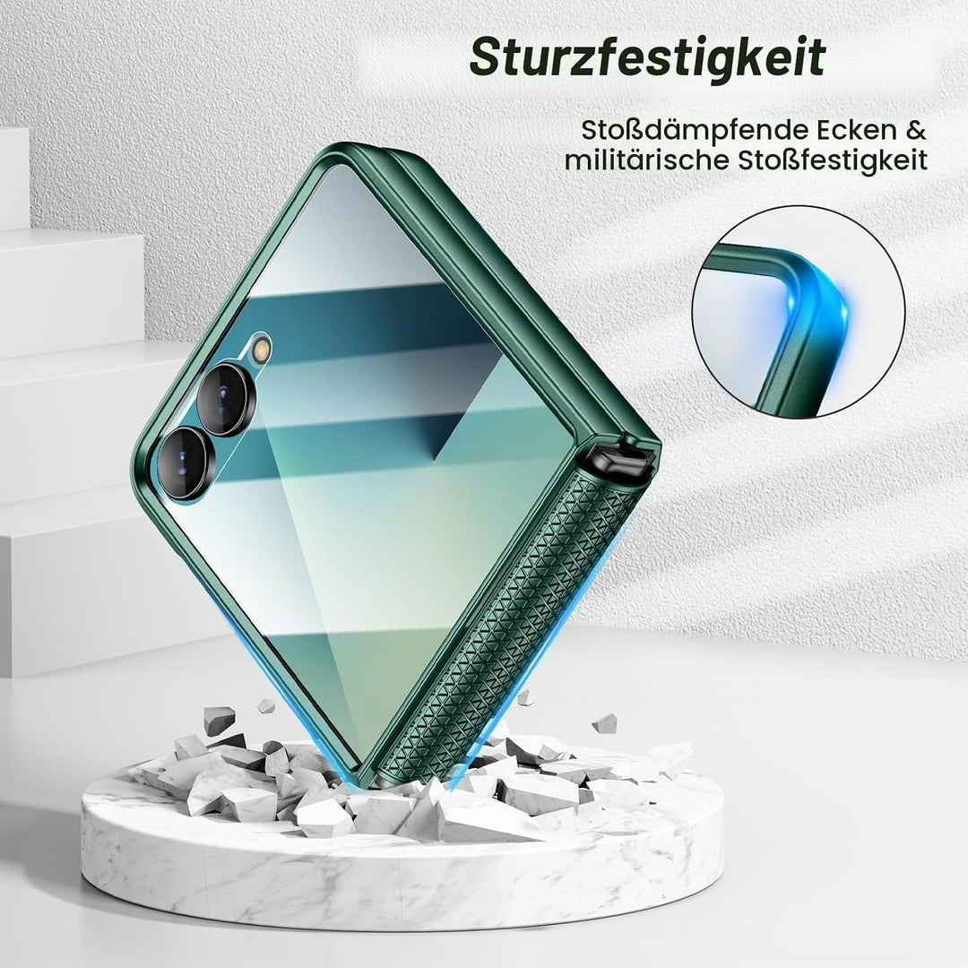 Doeshine für Samsung Galaxy Z Flip 7 Hülle [Not für Flip 7FE] mit Scharnierschutz &amp; Displayschutzfol