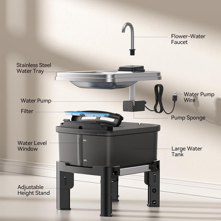 FEELNEEDY Ersatz-Wasserpumpe Ultraleiser für 9L Trinkbrunnen für Hunde mit 3-Stufig FN-W25