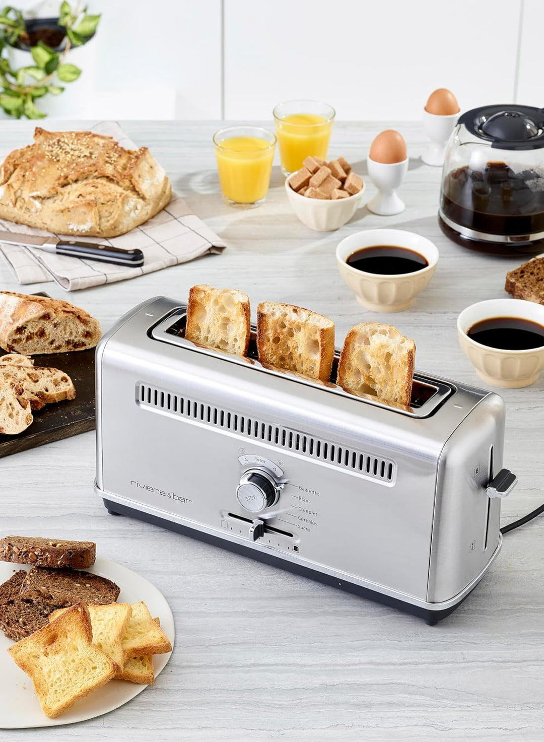 Riviera & Bar Expert QGP660 Toaster aus Edelstahl, extra langer Schlitz